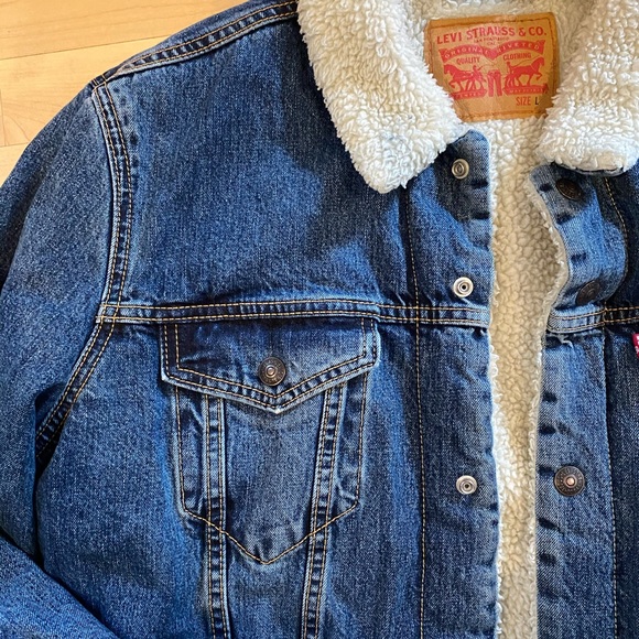 LEVIS Mens Sherpa Jacket Large - Picture 4 of 6